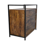 Rustic Brown Wooden Cat Litter Box Enclosure, Spacious Hidden Cat Litter Box with Scratching Mat W1412P271588