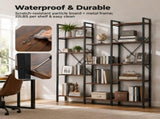 Three Columns and Four Layers Bookshelf, Wide Bookcase with 11 Open Display Shelves, 96342783