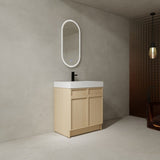 30" Freestanding Bathroom Vanity with White Resin Sink & 2 Soft-Close Cabinet Doors W999P239160