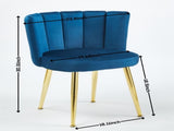Modern BLUE dining chair with iron tube golden color legs, velvet and comfortable W234P256814