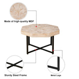 Wood Octagonal Vintage Patchwork Craft Farmhouse 30 Inch Wooden Top Cross Metal Legs Coffee W1445P193126