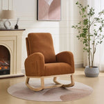 ZUN 27.2"W Rocking Chair for Nursery, Sherpa Glider Chair with High Back and Side Pocket, Rocking Accent W1852P171374