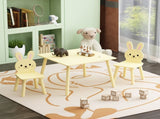 Kids Table and Chair Set with 2 Bunny Chairs, Children's Wooden Activity Table for Toddlers, Cute 80159869