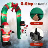 8ft Christmas Inflatable Arch with Santa & Snowman - Super Bright LEDs, Thick Polyester, 1-Min 68021845