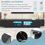 ZUN ON-TREND TV Stand with Fluted tempered Glass Doors for TVs Up to 95'', Functional Media Console with WF531672AAB