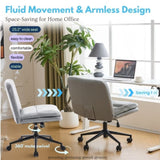 Criss Cross Chair with Wheels & pegs,Dual-Base Wide Armless Comfy Desk Chair Cross Legged,Adjustable 25100756