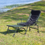 Camping Lounge Chair with Detachable Footrest, Portable Folding Reclining Camping Chair with W241106343