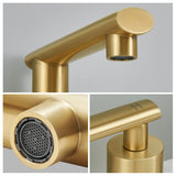 Brushed Gold 3-Hole Low-Arch 8 Inch Widespread Bathroom Faucet, Vanity Sink Faucet with Metal Pop Up T3177P277503