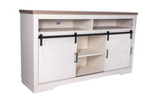 Farmhouse TV Stand for 65 Inch TV, 33" Tall Highboy Entertainment Center w/Sliding Barn Door, W3151P264500