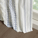 Cotton Printed Curtain Panel with Chenille Stripe and Lining 50x108" B035P294215