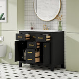 36'' Bathroon Vanity with Ceramic Sink Combo Set,Modern Freestanding Single Bathroom Cabinet with 4 N710P247494B