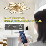 25.5In Ceiling Fan Titanium Gold with Light, Remote Control 3-Colour Temperature, 6-Speed Fanlight W1962P290691