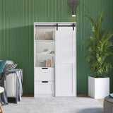 ZUN 71-inch closets,large closets laundry cabinets,Plastic suction process,farm slide barndoors,save 91953791