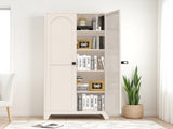 71'' 2 Shapely Door Cabinet With Lock, Metal Storage Cabinet with Doors and Adjustable Shelves, for 07106939