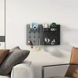 ZUN Gold key hook with 3 adjustable baskets and 3 hooks for wall storage hanging plate 61036332