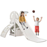 ZUN Toddler Climber and Slide Set 4 in 1, Kidsground Climber Slideset with Basketball Hoop 48698636