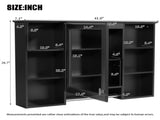3-in-1 Bathroom Mirror Cabinet, 42 inch Wall Mounted Medicine Cabinet with Adjustable Shelf & Soft N710P358613B