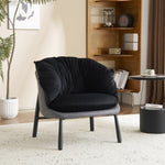 ZUN Velvet Accent Chair Barrel Chair with Metal Legs Modern Comfy Armchair Accent Reading Chair for 77803847