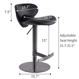 ZUN Black Titanium Stainless Steel Bar Stools Swivel Adjustable Height for Kitchen Counter and Dining 85550959