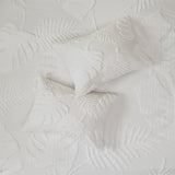 Full/Queen 3 Piece Tufted Cotton Chenille Palm Duvet Cover Set B03597342