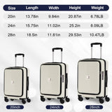 ZUN Luggage,with front opening,TSA approved lock,hardshell suitcase,White W2880P208359