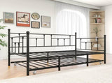 Twin Size Daybed Metal Frame with Trundle Set, Twin Day Bed Sofa, Daybed and Roll Sofa Bed for Guest W840104493