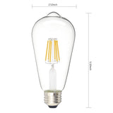 Edison Bulb LED Light Vintage Style Lighting Filament Lamp E26 Warm white 6Pack 12915650