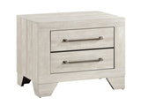 Contemporary Gray Oak Finish Nightstand with 2x Drawers Wooden Bedroom Furniture 1pc B011P323476