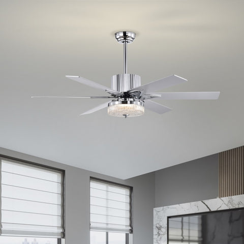 ZUN 52'' Modern Ceiling Fans with Remote,Wood Ceiling Fan with Lights,LED Ceiling Fan Light with 6 W1592P162635