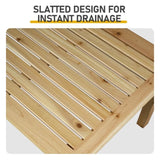 Outdoor Wood Coffee Table, 44" Farmhouse Side Table for Patio, Solid Cedar Wood Accent Table with 80517113