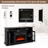 58" TV Stand with RGB Fireplace Black- Smart App Remote Control, 4777 BTU Heater 29702751