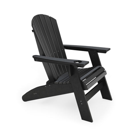 ZUN Black Adirondack Chair – Sturdy HDPE Poly Lumber for Poolside, Patio, and Garden Relaxation B195P198766