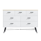 ZUN 7 Drawer Dresser for Bedroom with Deep Drawers, Wood & Chest of Drawers, Modern White Long W1820P152746