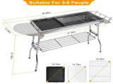 16.7x10x17.7in Portable Charcoal Grill Foldable BBQ Suitcase Grill Shelf For Outdoor Camping Picnics 96506624