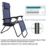 ZUN Infinity Zero Gravity Chair Pack 2, Outdoor Lounge Patio Chairs with Pillow and Utility Tray 15690452