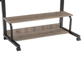 Grey Oak P2 15MM Particle Board with Melamine Coating Adjustable Computer Desk with 3 USB 2 AC 02657888