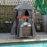 Portability Poolside Towel Holder Rack with Covered - Gray 34056614