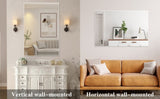 48"x32" Oversized Modern Rectangle Bathroom Mirror with White Frame Decorative Large Wall Mirrors W708P146111