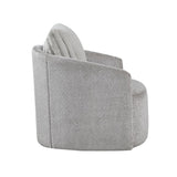 Modern Sleek Design Swivel Chair Cushion Seat Soft Gray Chenille Upholstered Plush Back Pillow B011P256605