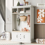 Hall Tree with 3 Hooks , Coat Hanger, Entryway Bench, Storage Bench, 3-in-1 Design, 47.2INCH, for 65259861