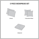 5 Piece Jacquard Quilt Set with Throw Pillows Red Full/Queen B03597544