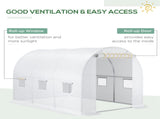 9.8' x 6.6' x 6.6' Plastic Greenhouse Cover Replacement, Heavy Duty Waterproof Tarp for Hoop House, W2225142625