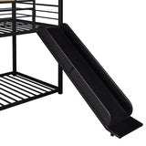 Twin Over Twin Metal Bunk Bed ,Metal Housebed With Slide,Three Colors Available. MF291674AAB