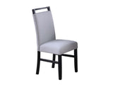 Contemporary Style 2pc Dining Chairs w Wooden handle Upper back Rest Charcoal Wooden Legs Soft B011P367203
