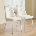 ZUN White dining chairs and living room chairs. Metal legs provide strong support, suitable for W1151P154912