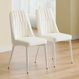 ZUN White dining chairs and living room chairs. Metal legs provide strong support, suitable for W1151P154912