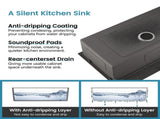 Kitchen Sink, 30x19 Single Bowl, Overmount Handmade Sink in Black, with US Standard Drain and 09418376