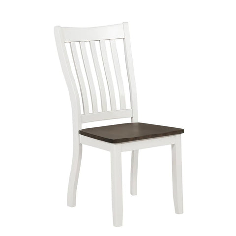 ZUN Espresso and White Dining Chair with Wood Seat B062P153676