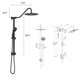 10 Inch Shower System with 5 Function Rain Hand Shower, 26.3" Slide Bar Shower Head Combo, Matte W1243134222