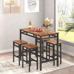 ZUN Bar table set 5PC Dinging table set with high stools, structural strengthening, industrial style. W1162126311